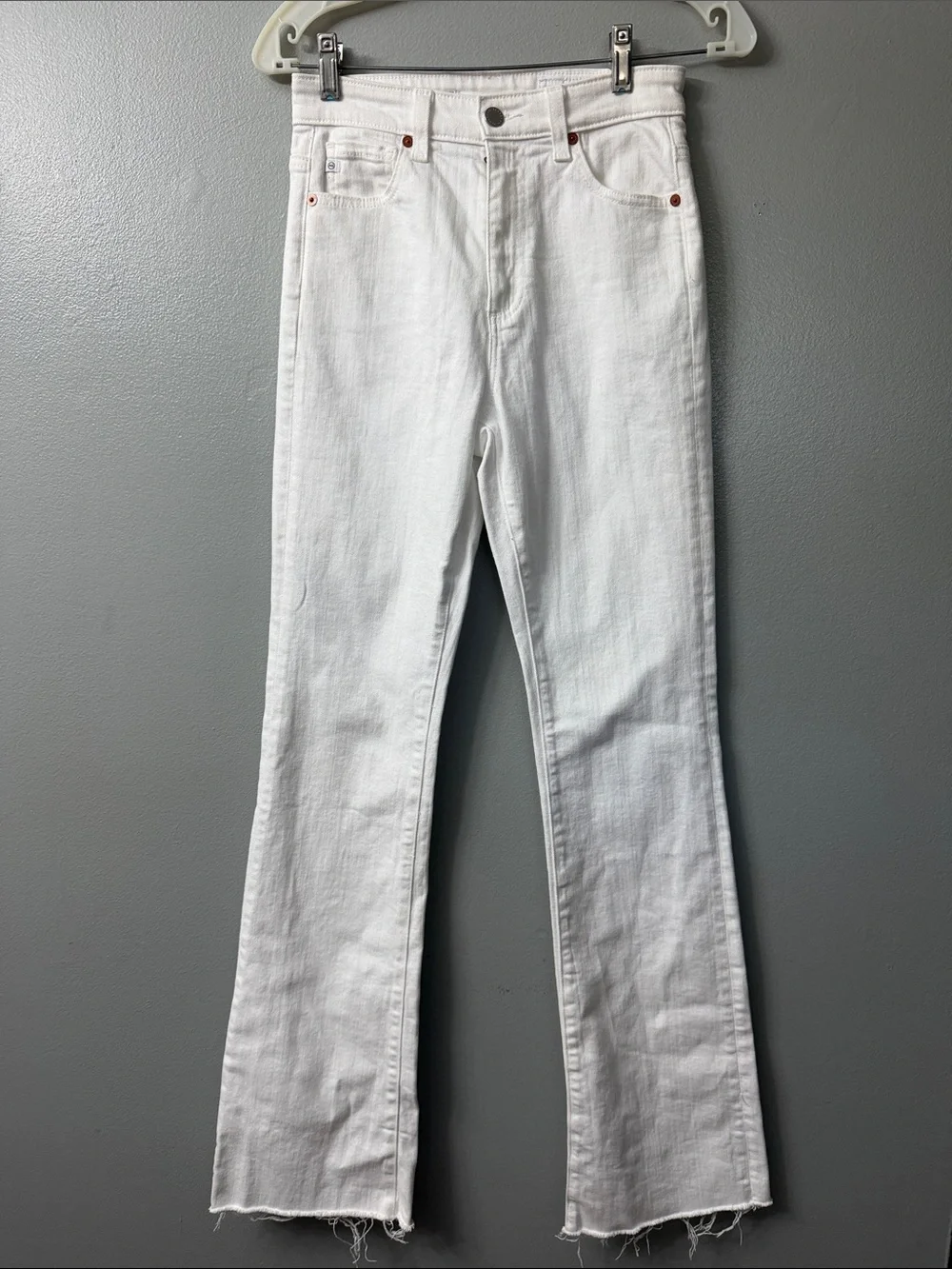 ag Alexxis white bootcut high rise vintage fit jeans 25
